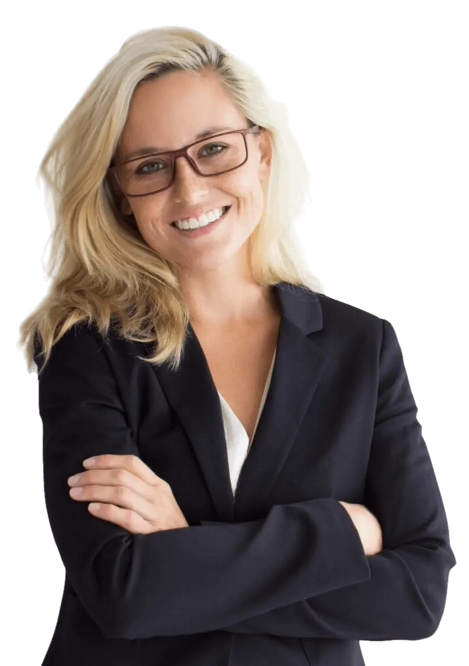 Glückliche blonde Businessfrau Glückliche blonde Businessfrau